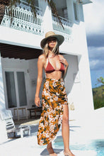 Load image into Gallery viewer, Print Chiffon Sexy Strapless Sleeveless Split Top Skirt Suit