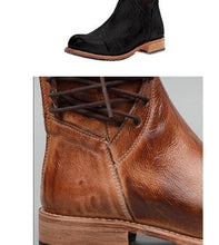 Load image into Gallery viewer, Winter Low Square Heel Rivet Knight Mid Boots