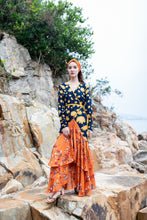 Load image into Gallery viewer, V-Neck Print Slim Fit Bohemian Long Dress