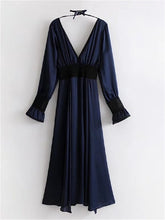Load image into Gallery viewer, V-Neck Short Sexy Evening Dress Banquet Navy Dress