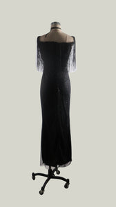Sexy Deep V Sleeveless Tassel Slim Dress Maxi Dress