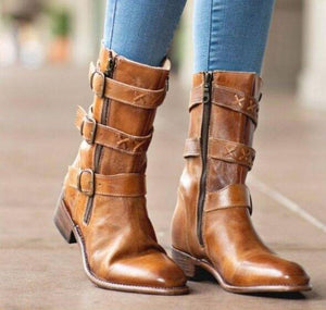 Casual Winter Low Square Heel Knight Mid Boots