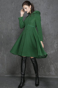 Solid Color Hoods Long Pendulum Slim Slim Fashion Simple Coat