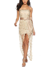 Load image into Gallery viewer, Women Off Shoulder Front Split Sexy Embroidery Lace Long Dress