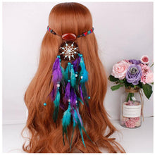 Load image into Gallery viewer, Feather hair band elastic dream catcher national style headwear