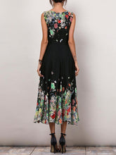 Load image into Gallery viewer, Casual Floral Print Sleeveless A-line Midi Dress