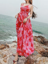 Load image into Gallery viewer, Sexy Chiffon Spaghetti Strap Floral Print Beach Maxi Long Dress