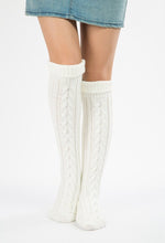 Load image into Gallery viewer, Wool legs leg warp knit Christmas boots over the knee diagonal 8 pattern twist floor socks