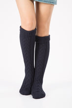 Load image into Gallery viewer, Wool legs leg warp knit Christmas boots over the knee diagonal 8 pattern twist floor socks