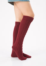 Load image into Gallery viewer, Wool legs leg warp knit Christmas boots over the knee diagonal 8 pattern twist floor socks