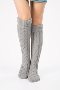 Wool legs leg warp knit Christmas boots over the knee diagonal 8 pattern twist floor socks