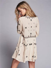 Load image into Gallery viewer, Hot Sale Sleeve lace waist Bohemia V-neck embroidery dress