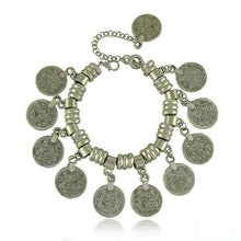 Load image into Gallery viewer, Vintage bohemian vintage engraved ancient coins tassel pendant bracelet &amp; anklet