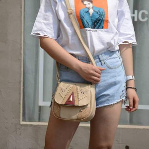 Boho Fashion Mini PU Rivet Shoulder Bag