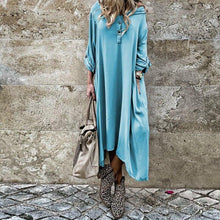 Load image into Gallery viewer, Autumn Women Long Sleeve Casual Buttons Loose Maxi  Ladies Fashion Dress
