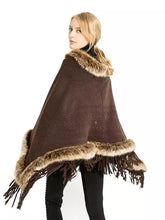 Load image into Gallery viewer, Women Artificial fur warm Pullover Cloak Shawl