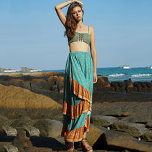 Load image into Gallery viewer, Summer Beach Falbala Waves Loose High Waist Bust Skirt