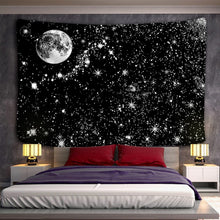 Load image into Gallery viewer, Black and white moon Mandala tapestry Bohemian decoration wall hanging bedroom psychedelic scene starlight art home decoration