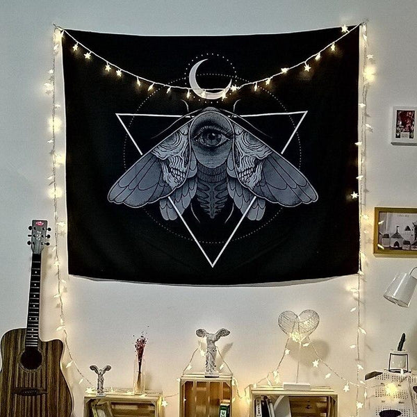 Cat Mysterious Divination Witchcraft Tapestry Wall Hanging Tapestries Baphomet Occult Home Wall Black Cool Decor Cat Coven