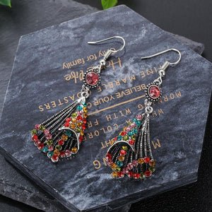 National Wind Restoring Ancient Ways Alloy Set Auger Hollow Out Fashion Ladies Earrings Jewelry