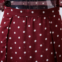 Load image into Gallery viewer, Vintage Dot Off Shoulder Red Split Dress