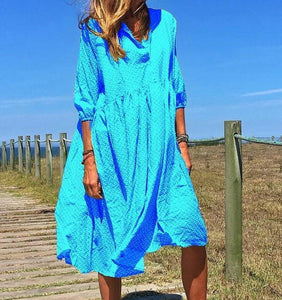 Fashion Women Summer Long Dress Print Causal Boho  Lady Plus Sundress Beach Dresses