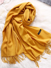 Load image into Gallery viewer, Winter Solid Color Warm Long Imitation Cashmere Shawls Scarf