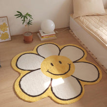 Load image into Gallery viewer, Flower Rug for Living Room Nordic Smiley Flower Carpet Bedroom Bedside Area Rug Plush Floor Mat Home Decor Non-slip Bath Mat