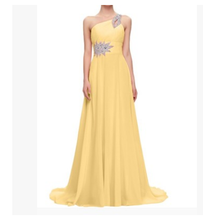 Load image into Gallery viewer, Sleeveless One Shoulder Evening Maxi Dress