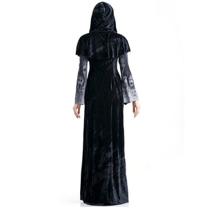 Winter Women Dress Halloween Cosplay Costume Vintage Witch Long Sleeve Maxi Dress Bandage Gothic Dresses vestidos mujer