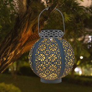 Waterproof Solar Lamp Retro Hollow Lantern Light Art Decorative Solar garden light Solar LED Light for Courtyard Landscape