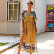 Load image into Gallery viewer, Women Summer Boho Floral Maxi Print Dress