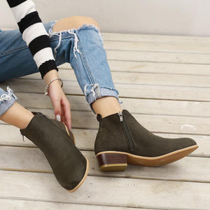 Women Sexy Low Heels Ankle Boots