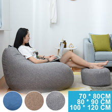 Load image into Gallery viewer, Lazy Sofa Cover Solid Chair Covers Without Filler Linen Cloth Lounger Seat Bean Bag Pouf Puff Couch Tatami Living Room Beanbags