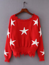 Load image into Gallery viewer, Autumn Long Sleeve Deep V Neck Star Tassels Sweater