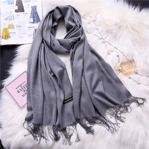 Winter Solid Color Warm Long Imitation Cashmere Shawls Scarf