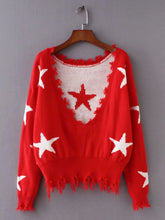 Load image into Gallery viewer, Autumn Long Sleeve Deep V Neck Star Tassels Sweater