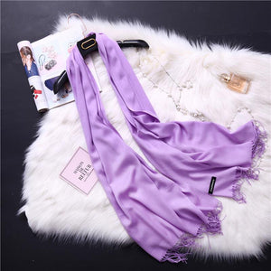 Winter Solid Color Warm Long Imitation Cashmere Shawls Scarf