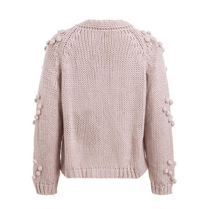 Winter Hairball Knitted Cardigan O Neck Long Sleeve Jumper Sweaters
