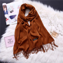 Load image into Gallery viewer, Winter Solid Color Warm Long Imitation Cashmere Shawls Scarf