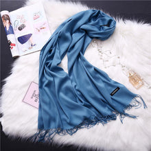 Load image into Gallery viewer, Winter Solid Color Warm Long Imitation Cashmere Shawls Scarf