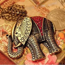 Load image into Gallery viewer, Fashion Western vintage elephant necklace jewellery Sweater Chain