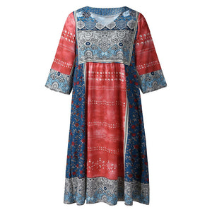 Women Summer Dress Boho Style Floral Print Chiffon Beach Mini Dress