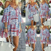 Load image into Gallery viewer, Women Dress Ladies Beach Summer Swing Retro Party Mini Casual Fashion