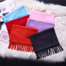 Load image into Gallery viewer, Winter Solid Color Warm Long Imitation Cashmere Shawls Scarf