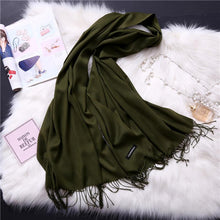 Load image into Gallery viewer, Winter Solid Color Warm Long Imitation Cashmere Shawls Scarf