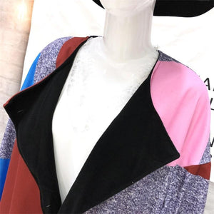 Women Autumn Winter Woollen Coat Long Sleeve Turn-Down Collar Oversize Polyester Outwear Jacket Elegant Loose Overcoats Femenino