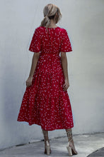 Load image into Gallery viewer, Dot Print V Neck Women Boho Style Summer Beach Long Dress