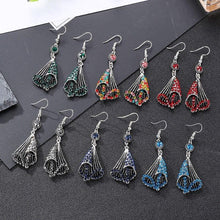 Load image into Gallery viewer, National Wind Restoring Ancient Ways Alloy Set Auger Hollow Out Fashion Ladies Earrings Jewelry