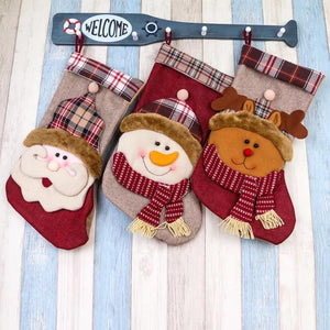 Cute Santa Claus Socks Bag Christmas Stocks Festival Pendant Hanging Decoration For Home Party